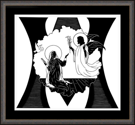 Wall Frame Espresso, Matted - Annunciation by D. Paulos