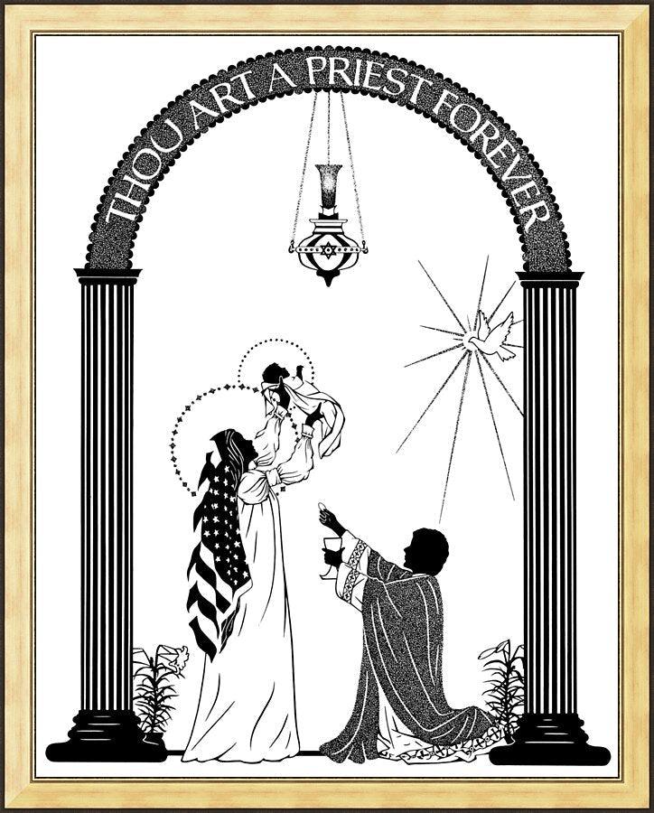Priest Frame Wall Frame Gold - Thou Art A Priest Forever by D. Paulos – trinitystores