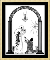 Wall Frame Gold - Thou Art A Priest Forever by D. Paulos