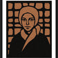 Wall Frame Black, Matted - St. Bernadette of Lourdes - Brown Glass by Dan Paulos - Trinity Stores