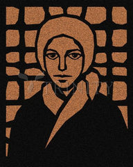 Metal Print - St. Bernadette of Lourdes - Brown Glass by D. Paulos