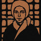 Wall Frame Black, Matted - St. Bernadette of Lourdes - Brown Glass by Dan Paulos - Trinity Stores