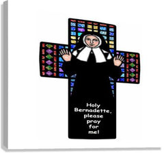 Canvas Print - St. Bernadette of Lourdes - Cross by D. Paulos