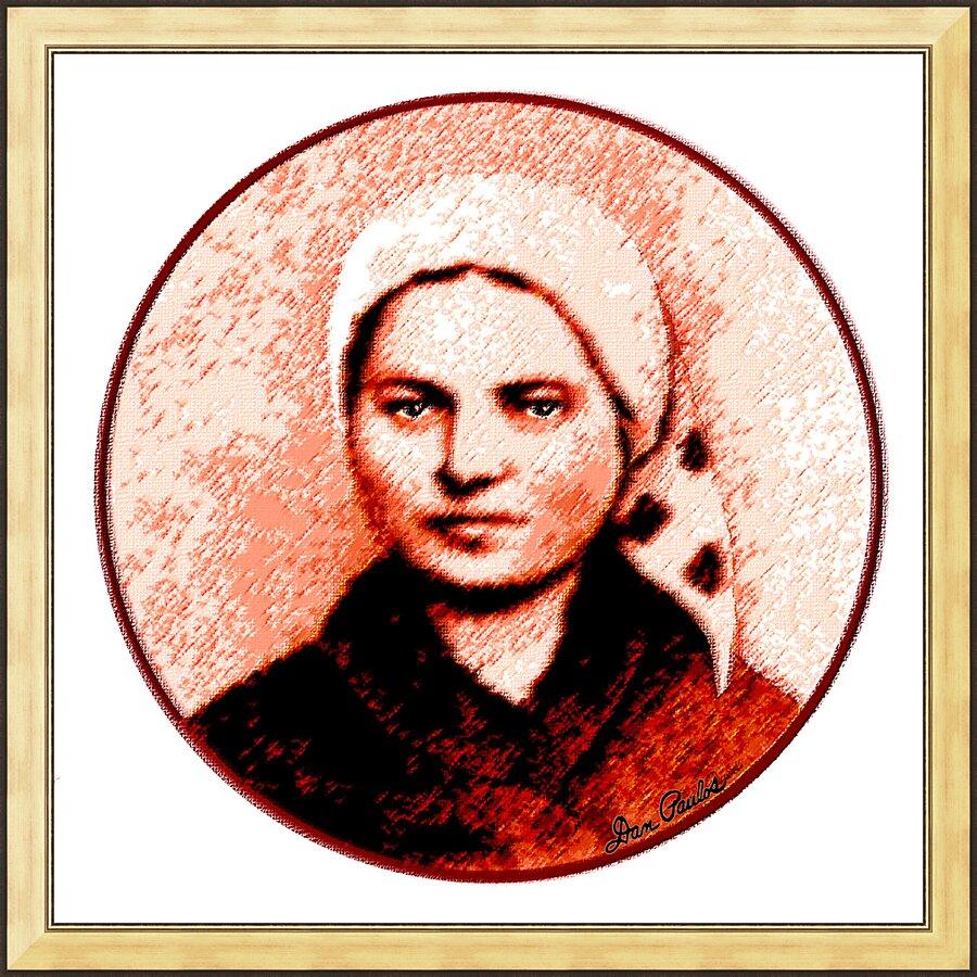 Wall Frame Gold - St. Bernadette of Lourdes - Circle by Dan Paulos - Trinity Stores