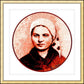 Wall Frame Gold, Matted - St. Bernadette of Lourdes - Circle by Dan Paulos - Trinity Stores