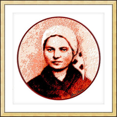 Wall Frame Gold - St. Bernadette of Lourdes - Circle by D. Paulos