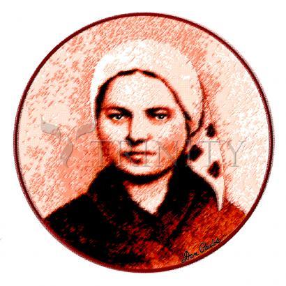 Wall Frame Black, Matted - St. Bernadette of Lourdes - Circle by D. Paulos