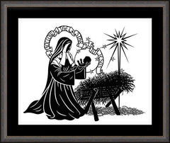 Wall Frame Espresso - St. Bernadette of Lourdes - Manger by D. Paulos