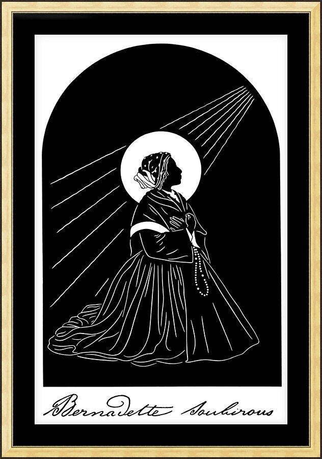 Wall Frame Gold, Matted - St. Bernadette by Dan Paulos - Trinity Stores
