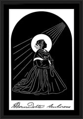Wall Frame Black - St. Bernadette by D. Paulos