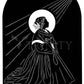 Wall Frame Espresso, Matted - St. Bernadette by Dan Paulos - Trinity Stores