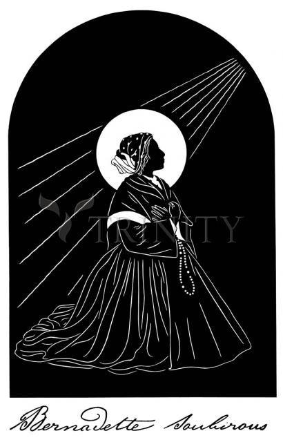 Wall Frame Black, Matted - St. Bernadette by Dan Paulos - Trinity Stores
