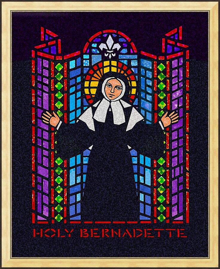 Wall Frame Gold - St. Bernadette of Lourdes - Window by Dan Paulos - Trinity Stores