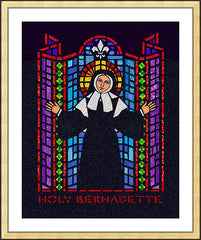 Wall Frame Gold - St. Bernadette of Lourdes - Window by D. Paulos
