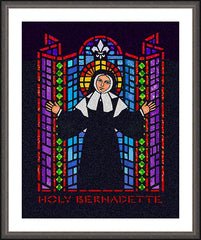 Wall Frame Espresso - St. Bernadette of Lourdes - Window by D. Paulos
