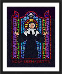 Wall Frame Black - St. Bernadette of Lourdes - Window by D. Paulos