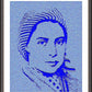 Wall Frame Espresso, Matted - St. Bernadette of Lourdes - In Blue by Dan Paulos - Trinity Stores