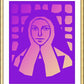 Wall Frame Gold, Matted - St. Bernadette of Lourdes - Purple Glass by D. Paulos