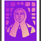 Wall Frame Espresso, Matted - St. Bernadette of Lourdes - Purple Glass by Dan Paulos - Trinity Stores