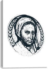Canvas Print - St. Bernadette of Lourdes - Pen and Ink by D. Paulos
