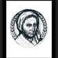 Wall Frame Black, Matted - St. Bernadette of Lourdes - Pen and Ink by D. Paulos
