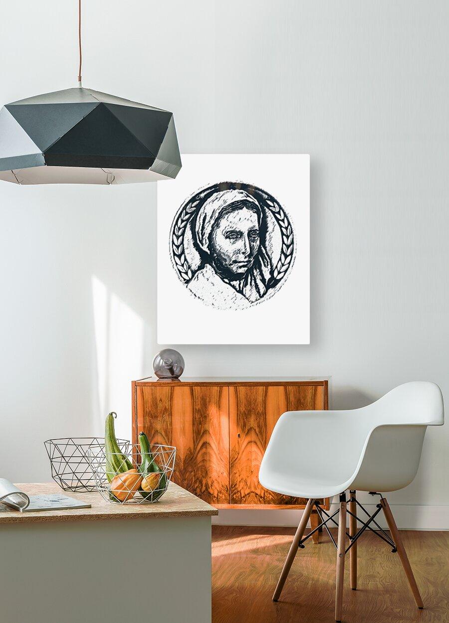 Acrylic Print - St. Bernadette of Lourdes - Pen and Ink by Dan Paulos - Trinity Stores