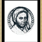 Wall Frame Gold, Matted - St. Bernadette of Lourdes - Pen and Ink by D. Paulos