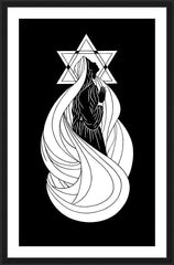 Wall Frame Black - Bright Star of David by Dan Paulos