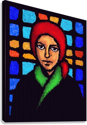 Canvas Print - St. Bernadette of Lourdes - Stained Glass by D. Paulos