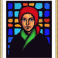 Wall Frame Gold, Matted - St. Bernadette of Lourdes - Stained Glass by D. Paulos