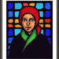 Wall Frame Espresso, Matted - St. Bernadette of Lourdes - Stained Glass by Dan Paulos - Trinity Stores