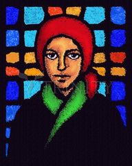 Metal Print - St. Bernadette of Lourdes - Stained Glass by D. Paulos