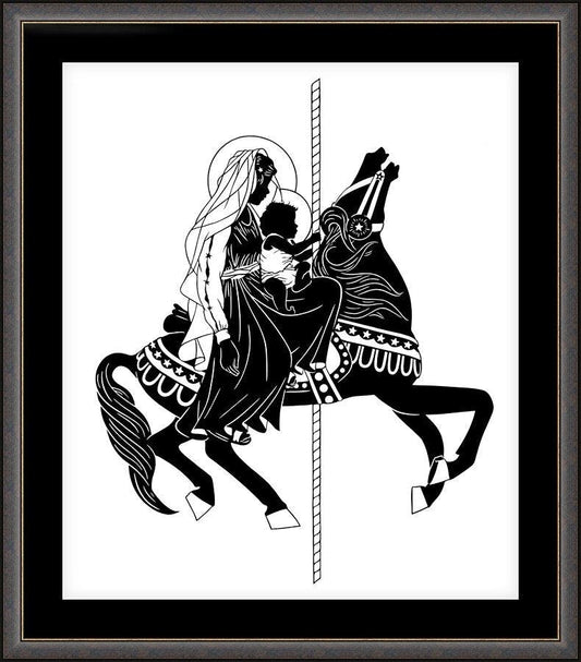 Wall Frame Espresso, Matted - Carousel Madonna by D. Paulos