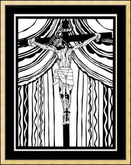 Wall Frame Gold - Cristo de Chimayó by D. Paulos