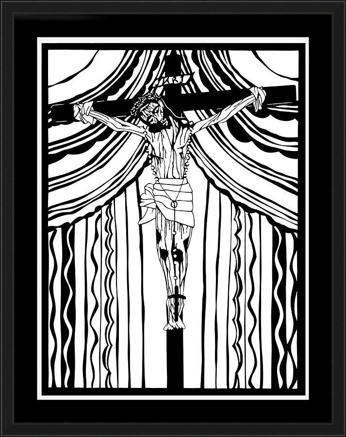 Wall Frame Black, Matted - Cristo de Chimayó by D. Paulos