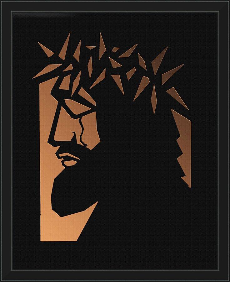 Wall Frame Black - Christ Hailed as King - Brown Glass by Dan Paulos - Trinity Stores