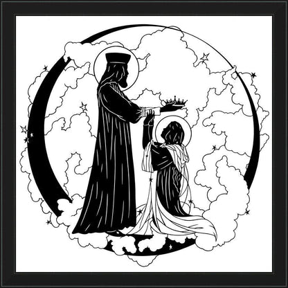 Wall Frame Black - Coronation of Mary by D. Paulos