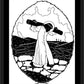 Wall Frame Black, Matted - Carrying of the Cross - background view by Dan Paulos - Trinity Stores