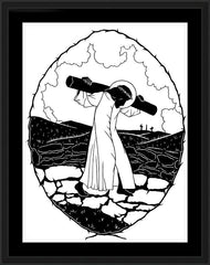 Wall Frame Black - Carrying of the Cross - background view by D. Paulos
