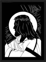 Wall Frame Black - Carrying of the Cross - foreground view by D. Paulos