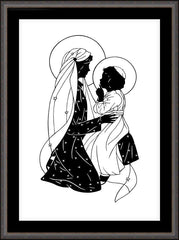 Wall Frame Espresso - Lovely Lady Dressed in Blue - Detail by D. Paulos