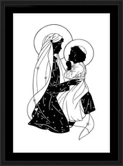 Wall Frame Black - Lovely Lady Dressed in Blue - Detail by D. Paulos