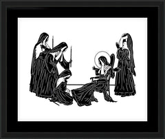 Wall Frame Black - St. Bernadette, Death of by D. Paulos