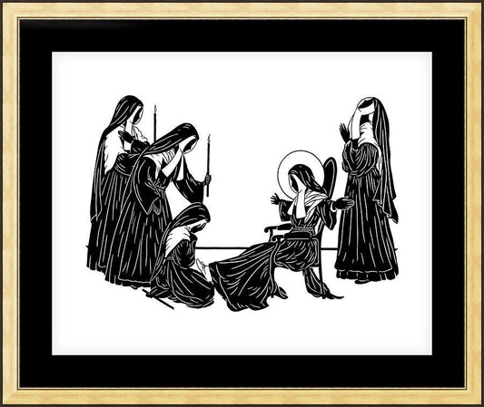 Wall Frame Gold, Matted - St. Bernadette, Death of by D. Paulos