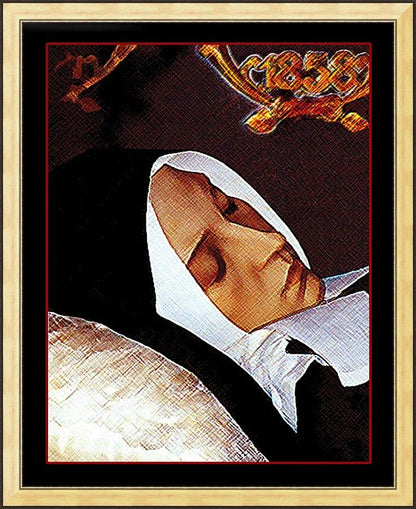 Wall Frame Gold - St. Bernadette, Death of by D. Paulos