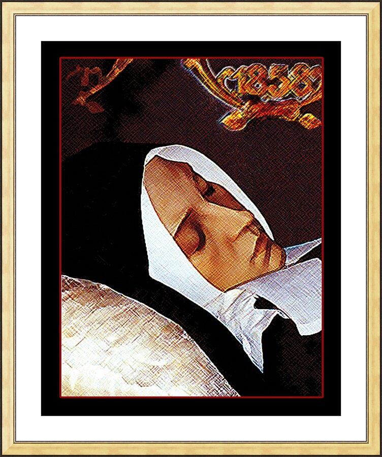 Wall Frame Gold, Matted -  St. Bernadette of Lourdes, Death of by D. Paulos