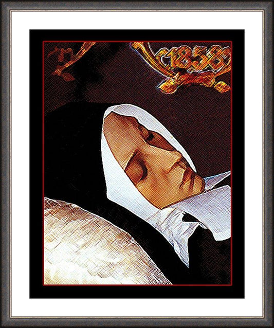 Wall Frame Espresso, Matted -  St. Bernadette of Lourdes, Death of by D. Paulos