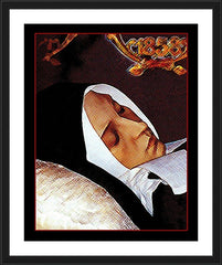 Wall Frame Black - St. Bernadette of Lourdes, Death of by D. Paulos