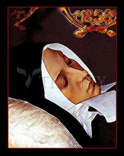 Wall Frame Espresso, Matted -  St. Bernadette of Lourdes, Death of by Dan Paulos - Trinity Stores
