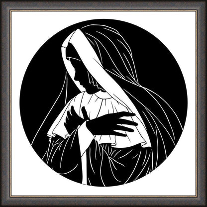 Wall Frame Espresso - Mater Dolorosa - Mother of Sorrows by Dan Paulos - Trinity Stores